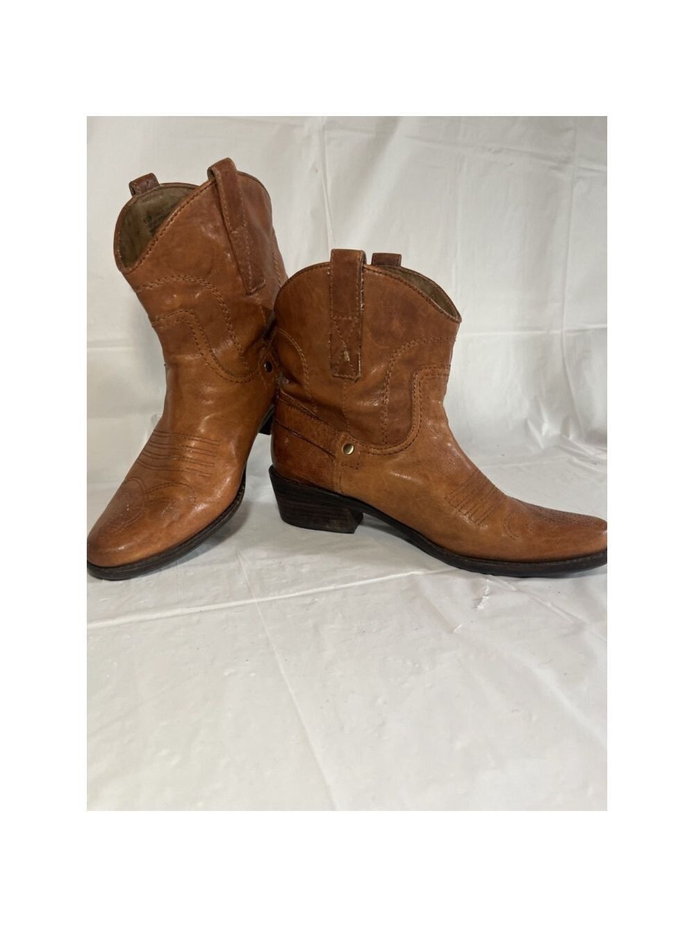 Franco Sarto Western WACO Cowboy Boots Leather tan size 6.5 M